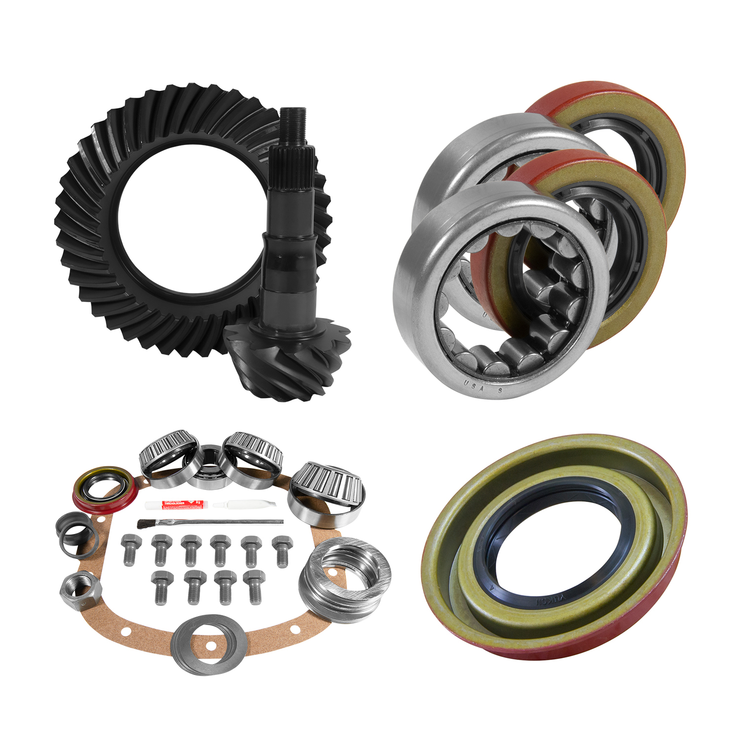 7.5"/7.625" GM 3.08 Rear Ring & Pinion, Install Kit, 2.25" OD Axle Bearings 