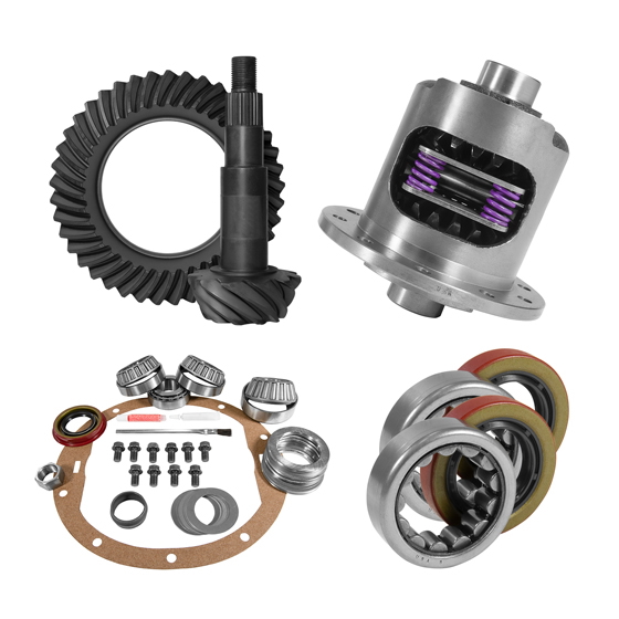 8.2" GM 3.73 Rear Ring & Pinion, Install Kit, 28spl Posi, 2.25" Axle Bearings