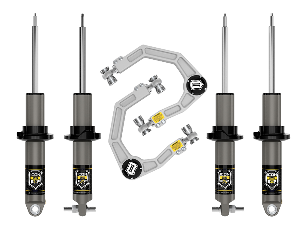 ICON 2021-2023 Ford Bronco, HOSS 1.0 Pkg, 1.375-3" Lift, Stage 2 Suspension System, Billet