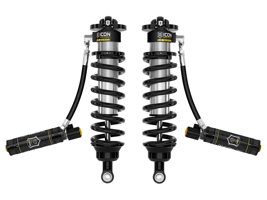 ICON 2022-2024 Toyota Tundra 1.25-3.25" Lift/2023-2024 Sequoia 3-4.25" Lift, V.S. 3.0 Series Front Coilover Kit, Remote Reservoir w/ CDEV, Pair